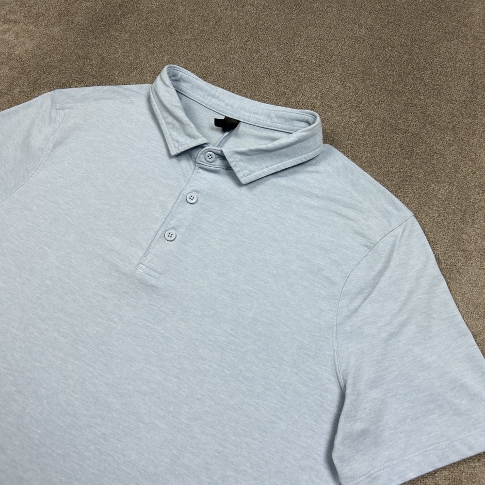 Lululemon Polo Shirt Mens Large Blue Short Sleeve Performance Golf Stretch